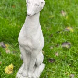 Stone/Concrete Greyhound Dog Garden Ornament Statue - thumbnail 2