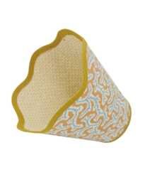 Scallop Lampshade - Double Fabric Yellow Dulcie Ian Sanderson Scallop Any Light Fitting Plus Battery - thumbnail 1