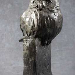 Fierce One, Pygmy Owl Cast Bronze Sculpture, Original Art By Kindrie Grove - thumbnail 2