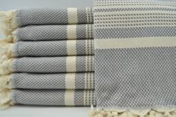 "Gray Towel, Turkish Towel, Beach Towel, Handmade Towel, Tribal Towel, 40""x70"
