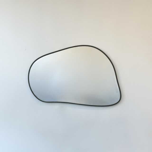 Freeform Irregular Mirror With Grey Suede Fabric Frame - Shape G - image 1