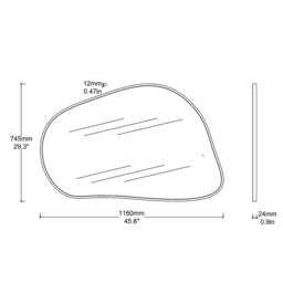 Freeform Irregular Mirror With Grey Suede Fabric Frame - Shape G - thumbnail 4