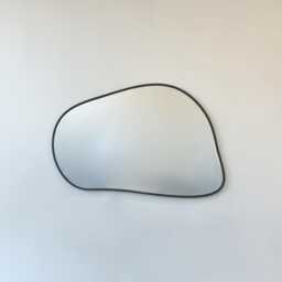 Freeform Irregular Mirror With Grey Suede Fabric Frame - Shape G - thumbnail 1