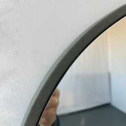 Freeform Irregular Mirror With Grey Suede Fabric Frame - Shape G - thumbnail 3