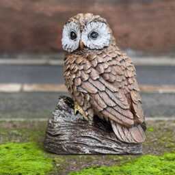 Concrete Owl Figurine Cement Bird Sculpture Stone Animal Statue Garden Decoration Handmade Outdoor Ornament Owl Lover Gift Yard Art - thumbnail 3