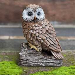 Concrete Owl Figurine Cement Bird Sculpture Stone Animal Statue Garden Decoration Handmade Outdoor Ornament Owl Lover Gift Yard Art - thumbnail 4