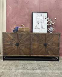 Mumbai Mango Wood Four-Door Sideboard - Khsd122/3 - thumbnail 1