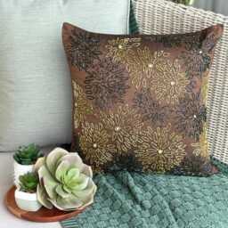 "Art Silk Brown Throw Pillow Cover Custom 16""x16" - thumbnail 2