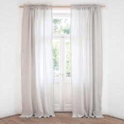 Gray Stripes Curtain Panel Made Of Medium Linen - 160 G/M2/ Rod Pocket/Decorative Header 1 Pcs - thumbnail 2