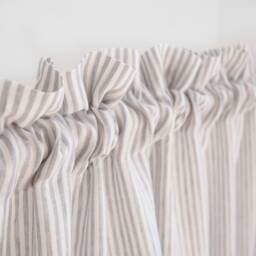 Gray Stripes Curtain Panel Made Of Medium Linen - 160 G/M2/ Rod Pocket/Decorative Header 1 Pcs - thumbnail 3