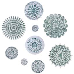 9 Moroccan Ceramic Wall Art Tiles Aqua Boho Garden Decor - thumbnail 1