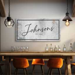 Personalized Family Last Name Sign, Rustic Canvas, Custom Decor For Home, Housewarming Gift, Wedding Wall Above Bed - thumbnail 3