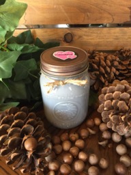 Handmade Patchouli 16 Oz Soy Candle in Mason Jar With Rustic Lid - thumbnail 1