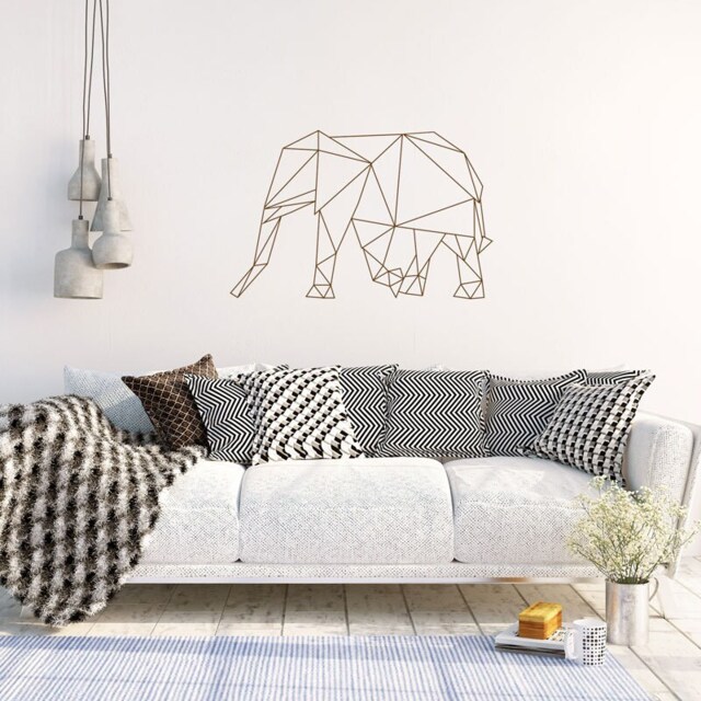 Geometric Elephant Wall Decal - Modern Vinyl Art For Living Room - image 1
