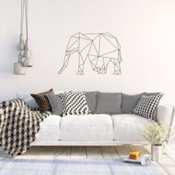 Geometric Elephant Wall Decal - Modern Vinyl Art For Living Room - thumbnail 1