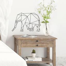Geometric Elephant Wall Decal - Modern Vinyl Art For Living Room - thumbnail 2