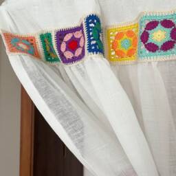 Eshal Linen Noren Curtain, Door White Room Divider Doorway Cafe Rod Pocket 1Pc - thumbnail 3