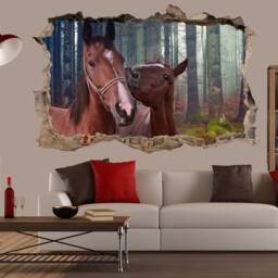 Deep Forest Sunhine Beautiful Horses Wall Sticker Decal Mural Poster Decor 196 - thumbnail 3