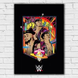 Wwe Print - New Day Rainbow Graphic Poster Wrestling Wall Art - thumbnail 2