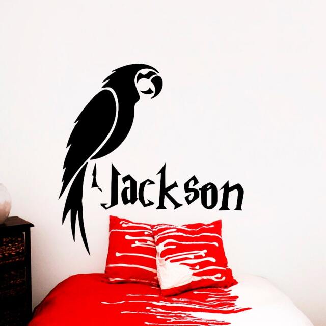 Name Wall Decals Parrot Decal Bird Vinyl Sticker Baby Bedroom Decor Nursery Cc50 - image 1