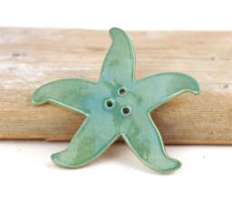Handmade Ceramic Starfish Soap Dish Coastal Bathroom Decor