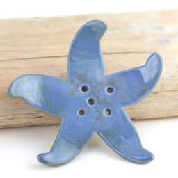 Handmade Ceramic Starfish Soap Dish Coastal Bathroom Decor - thumbnail 2