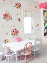 Red & Yellow Flower Wall Decals - Kids Room Decor - thumbnail 1