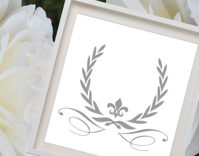 Wall Decal - Furniture Sticker Laurel Wreath Shabby Chic - image 1