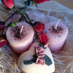 Sweet Love Pink Ritual Candles - 2 Loaded Herbal Soy Blend Votives - thumbnail 2