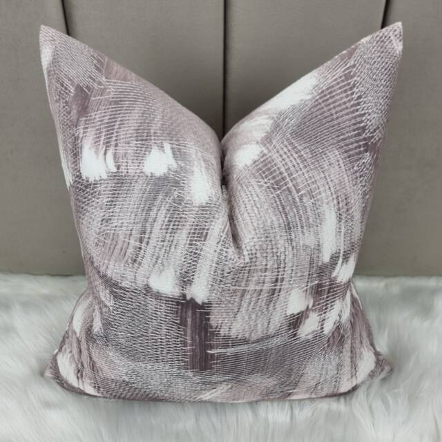 Abstract Heather Luxury Velvet Cushion Cover, Embroidered Kai Fabric Handmade Pillow Case Sofa Bed - Pillow Sham. Mauve - image 1