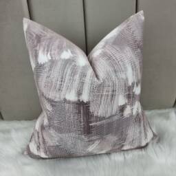 Abstract Heather Luxury Velvet Cushion Cover, Embroidered Kai Fabric Handmade Pillow Case Sofa Bed - Pillow Sham. Mauve - thumbnail 4