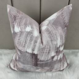 Abstract Heather Luxury Velvet Cushion Cover, Embroidered Kai Fabric Handmade Pillow Case Sofa Bed - Pillow Sham. Mauve - thumbnail 1