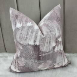 Abstract Heather Luxury Velvet Cushion Cover, Embroidered Kai Fabric Handmade Pillow Case Sofa Bed - Pillow Sham. Mauve - thumbnail 2