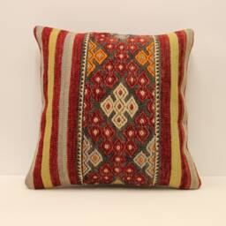 Vintage Throw Pillow Cover, 18x18 in - 45x45 cm Turkish Kilim Pillow Minimalist Cushion Cover Sofa Pillows, 4Kbf-633