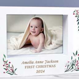 Baby's First Christmas Photo Frame Personalised Gift Xmas Keepsake - thumbnail 2