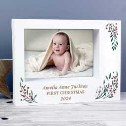 Baby's First Christmas Photo Frame Personalised Gift Xmas Keepsake