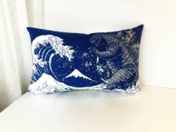 Shin Godzilla Throw Pillow, Pillow Case, Tsunami Bedding Cover, Decorative Cover For Kids, Japanese Tenugui - thumbnail 1