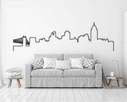 Cincinnati Skyline Wall Decal Doodled Cityscape Sticker - thumbnail 1