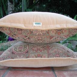 British Velvet Floor Pillow, Tapestry Tiles Print, Meditation Seat - 25x25 Inch - thumbnail 4