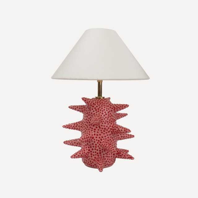 Handmade Pink Spiked Table Lamp Whimsical Bedside Lighting - image 1