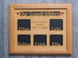Grandkids Name Picture Frame Oak - 11x14 Grandchildren Frame, Gift For Grandparent, Gifts Mom, Grandpa, School - thumbnail 1