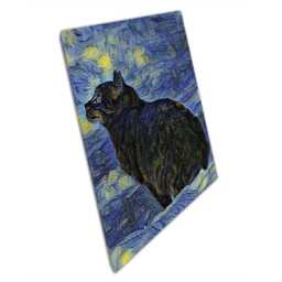 Impressionist Cat Canvas Print Van Gogh-Inspired Home Office Decor - thumbnail 1