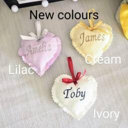 Heart Personalised Pram Charm, Nursery Decor, New Baby Gift, Shower, Welcome Home Gender Reveal, Name Reveal - thumbnail 2