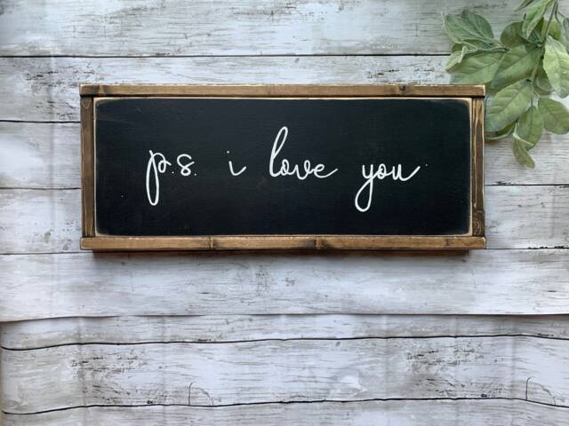 Ps I Love You, You Sign, Wood Bedroom Decor, Wall Sign - image 1
