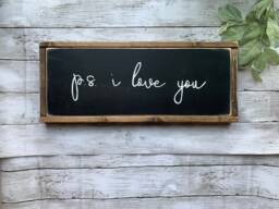 Ps I Love You, You Sign, Wood Bedroom Decor, Wall Sign - thumbnail 1