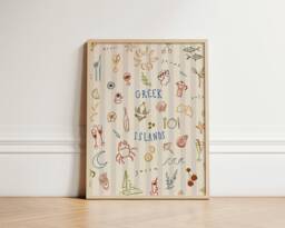 Greek Islands Print, Print Wall Art, Seaside Kitchen Prints, Art Home Decor, Greece Unframed - thumbnail 1