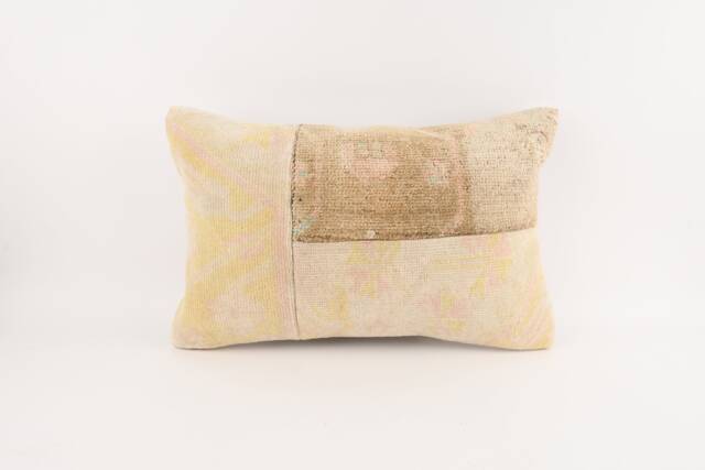 Vintage Kilim Pillow Cover Ethnic Wool Lumbar Cushion - 16x24 - image 1