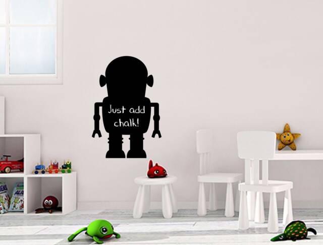 Kids Chalkboard Robot Wall Sticker, Kids Stickers, Decal, Stickers - image 1