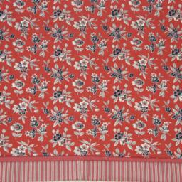 Rust Red Floral Valance - 17x64 Andover Bridgeport Toile Curtain - Rod Pocket Window Treatment Handmade Drapes Custom Jobs - thumbnail 2
