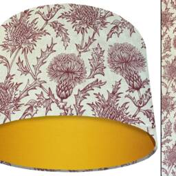 Red Thistle Print Lampshade Country Table Or Ceiling Light - thumbnail 2